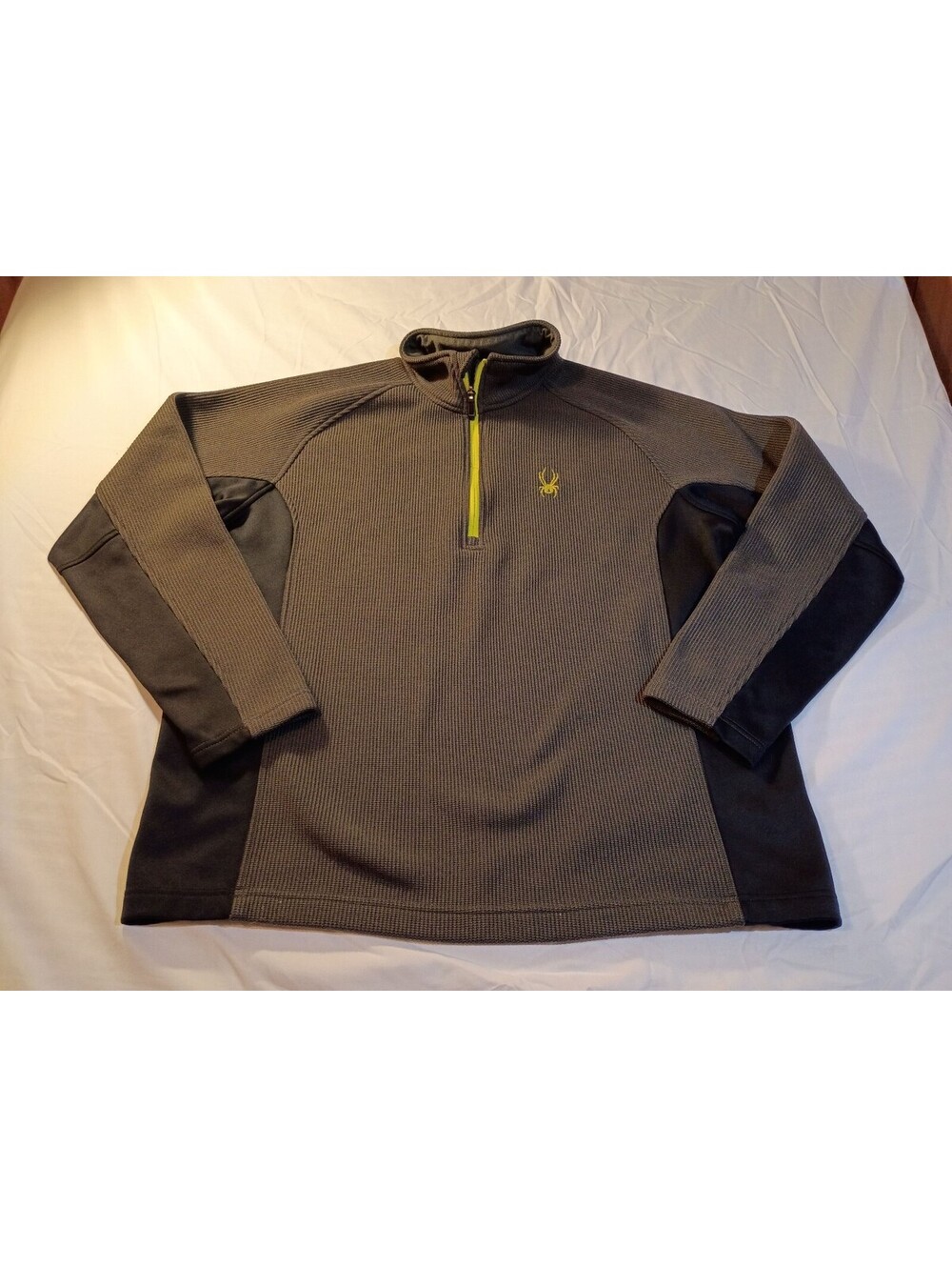 Spyder Core Sweater Men's XL Gray Black Half-Zip Pullover